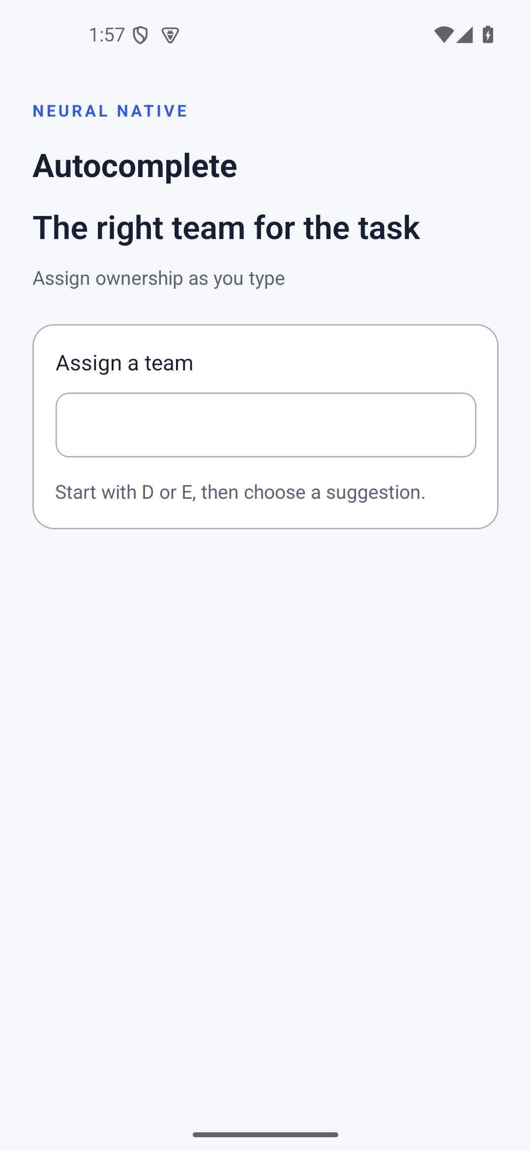 Autocomplete · android · native capture