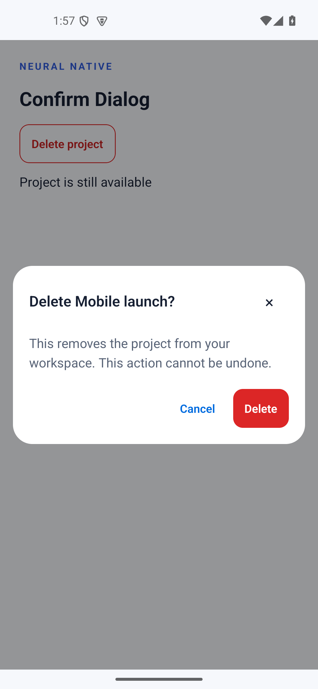 Confirm Dialog · android · native capture