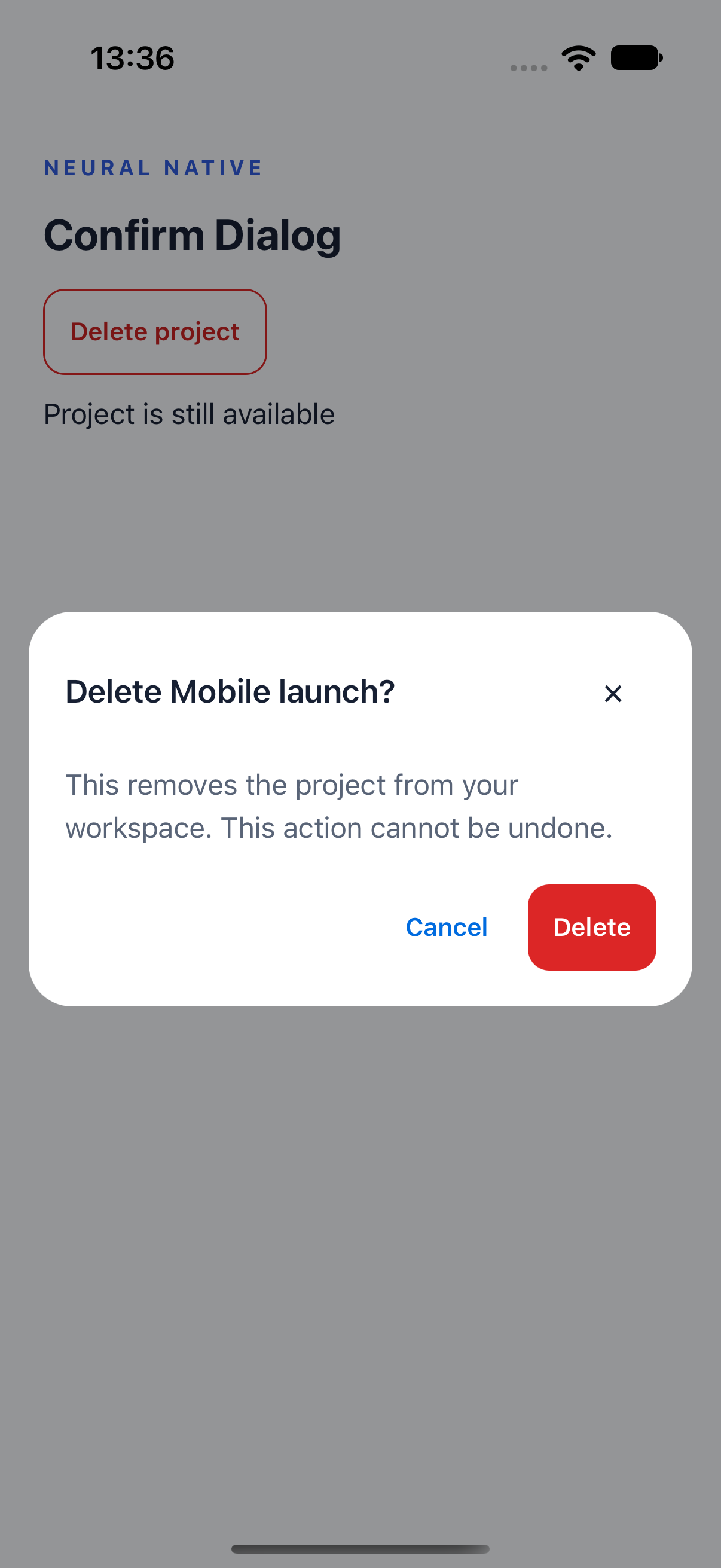 Confirm Dialog · ios · native capture