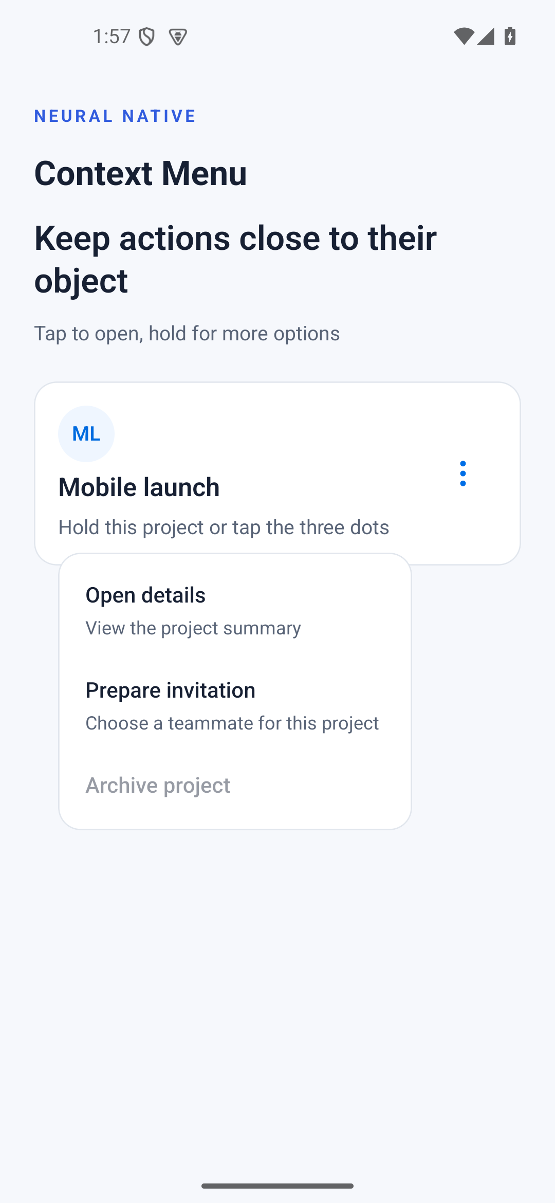 Context Menu · android · native capture