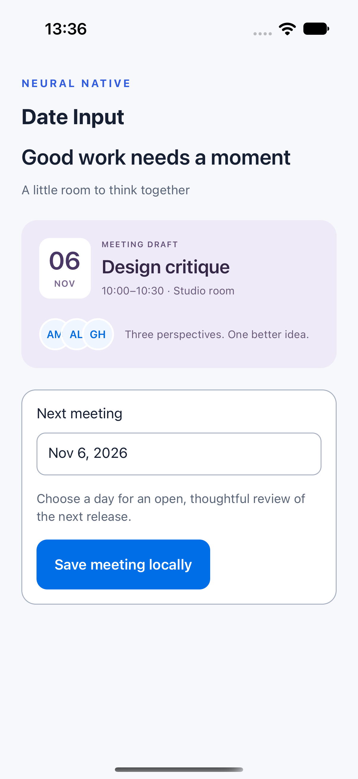 Date Input · ios · native capture