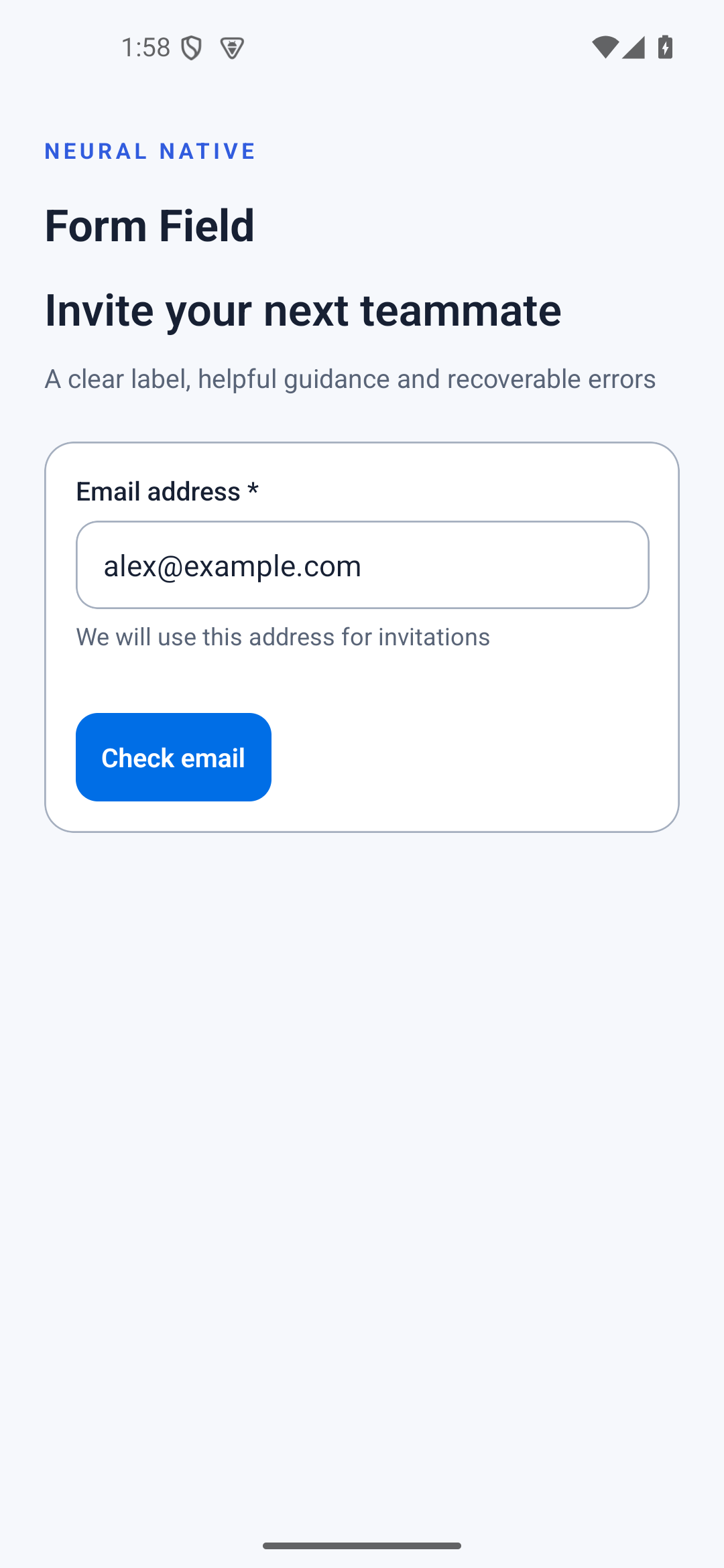 Form Field · android · native capture