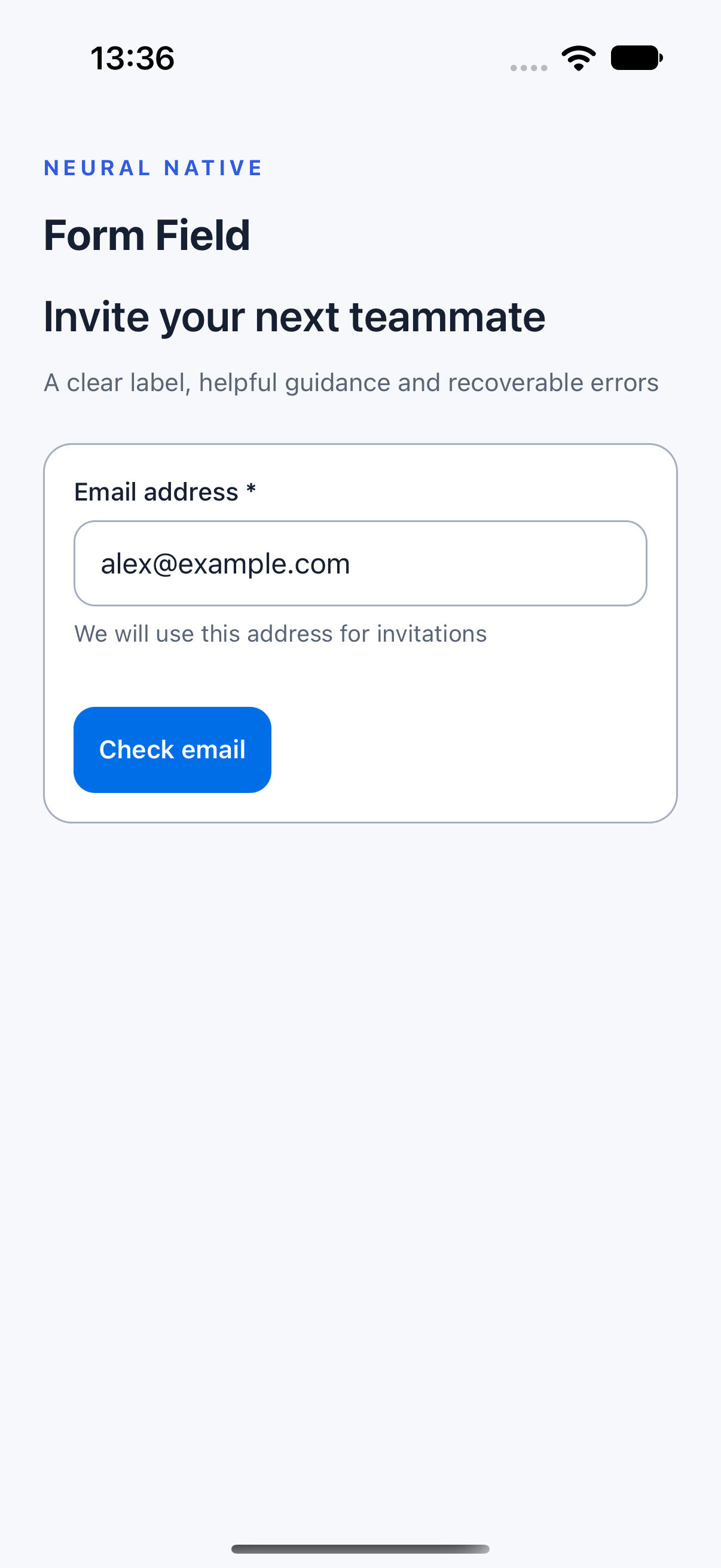 Form Field · ios · native capture