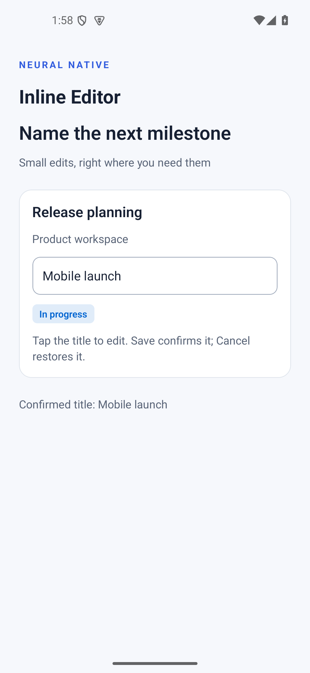 Inline Editor · android · native capture