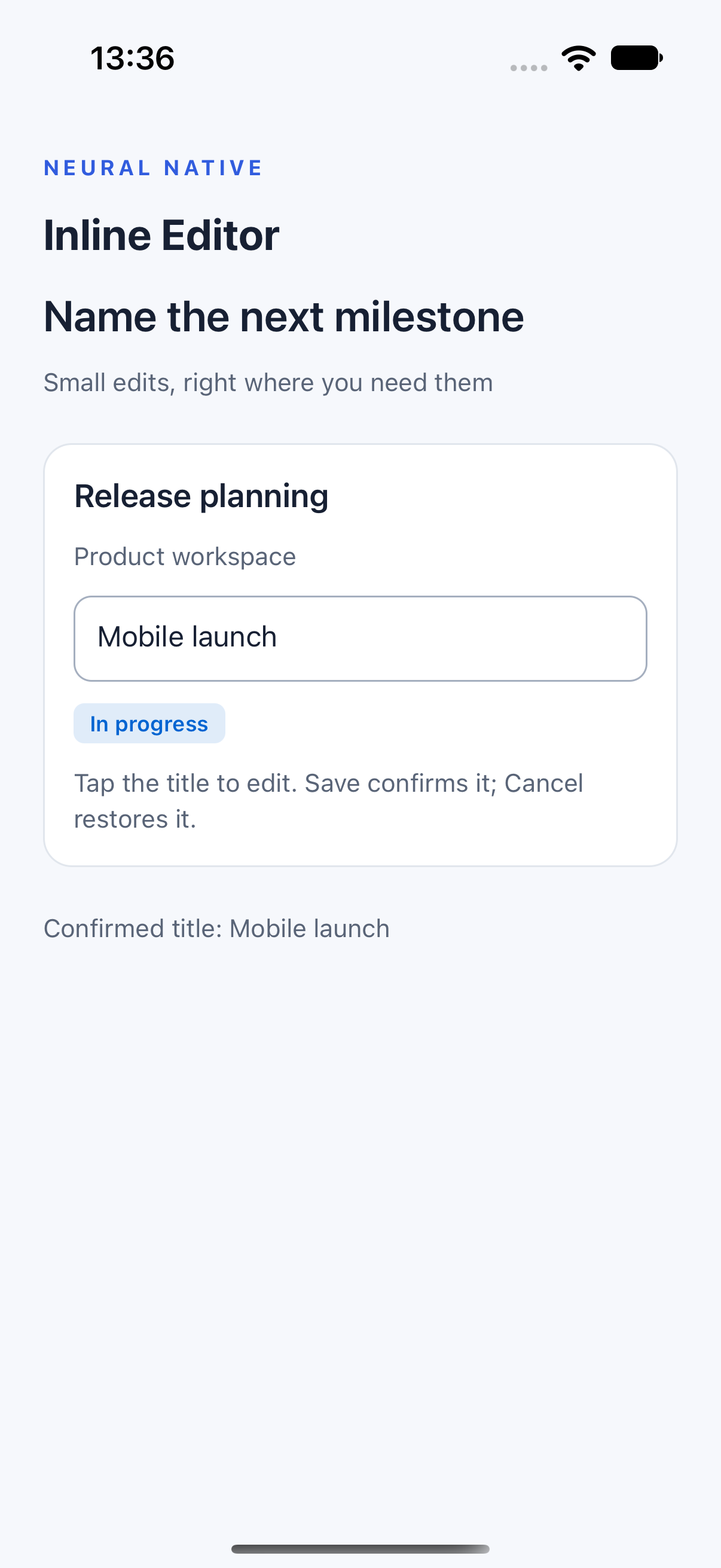 Inline Editor · ios · native capture