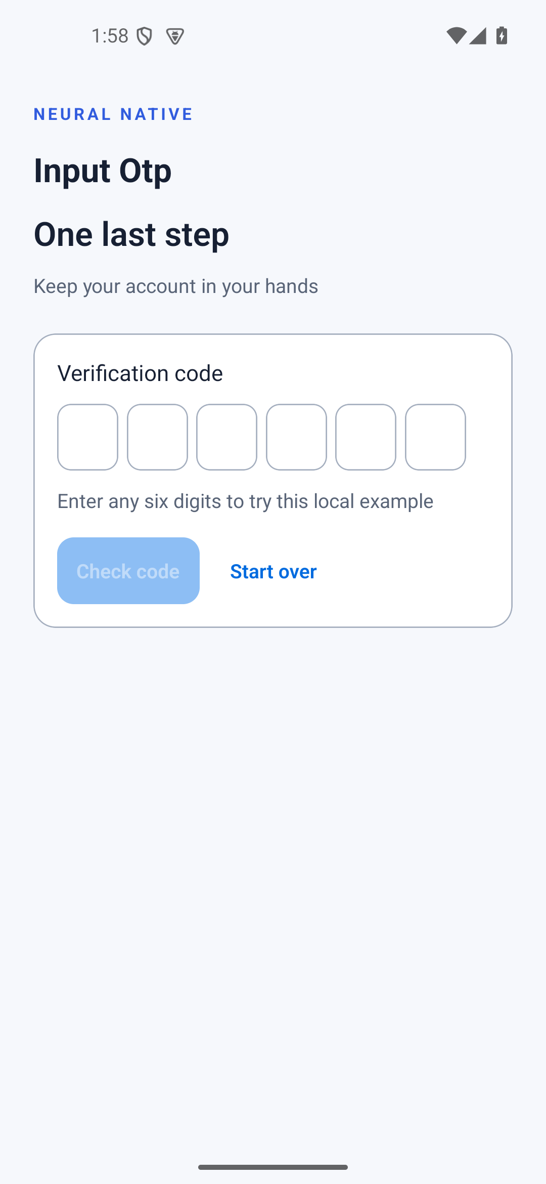 Input Otp · android · native capture