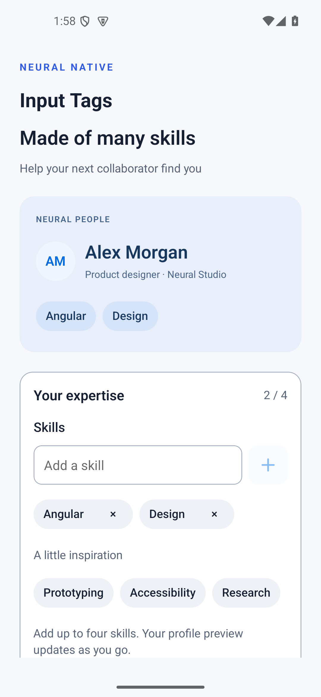 Input Tags · android · native capture