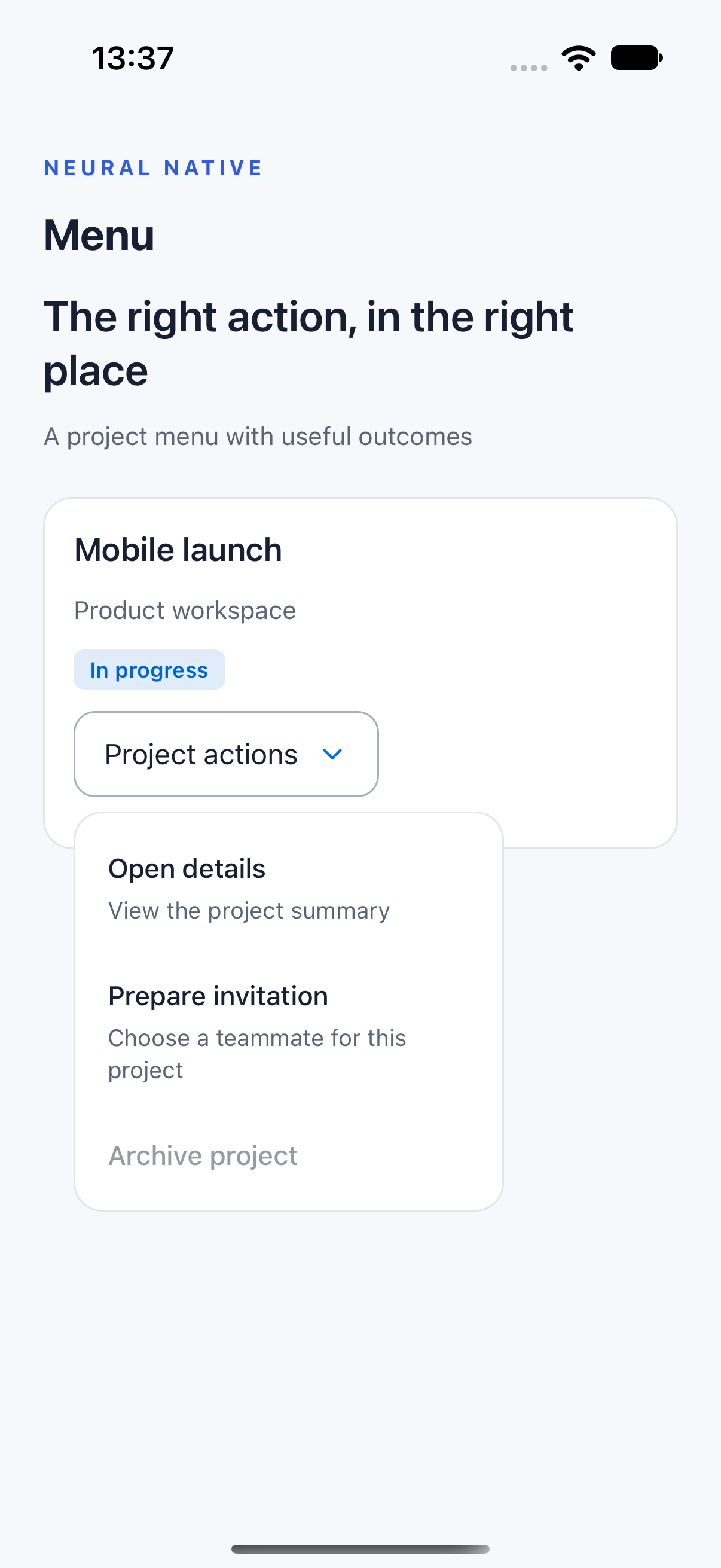 Menu · ios · native capture