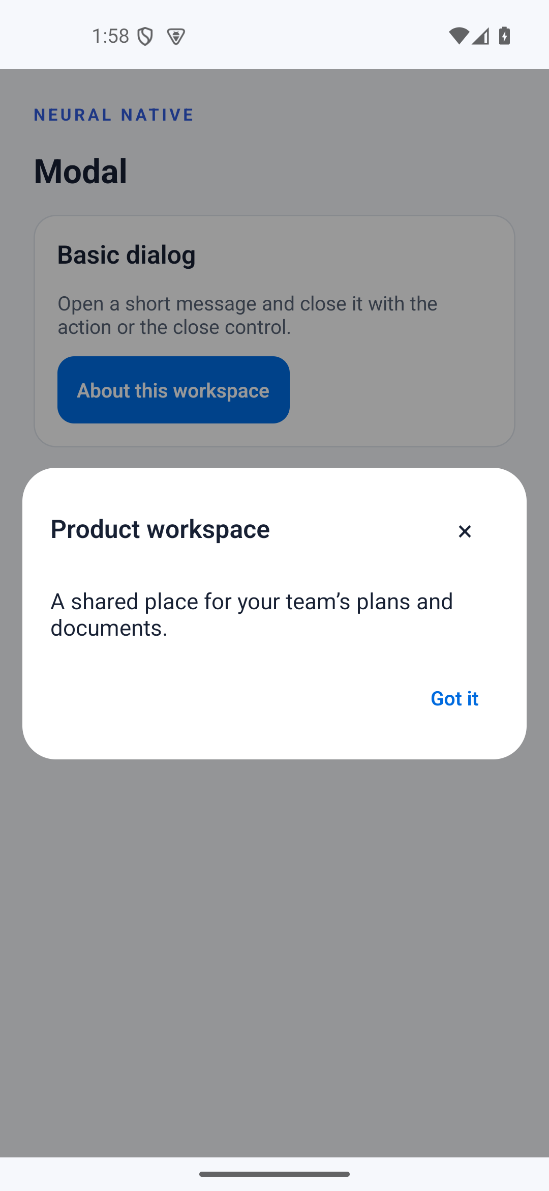 Modal · android · native capture