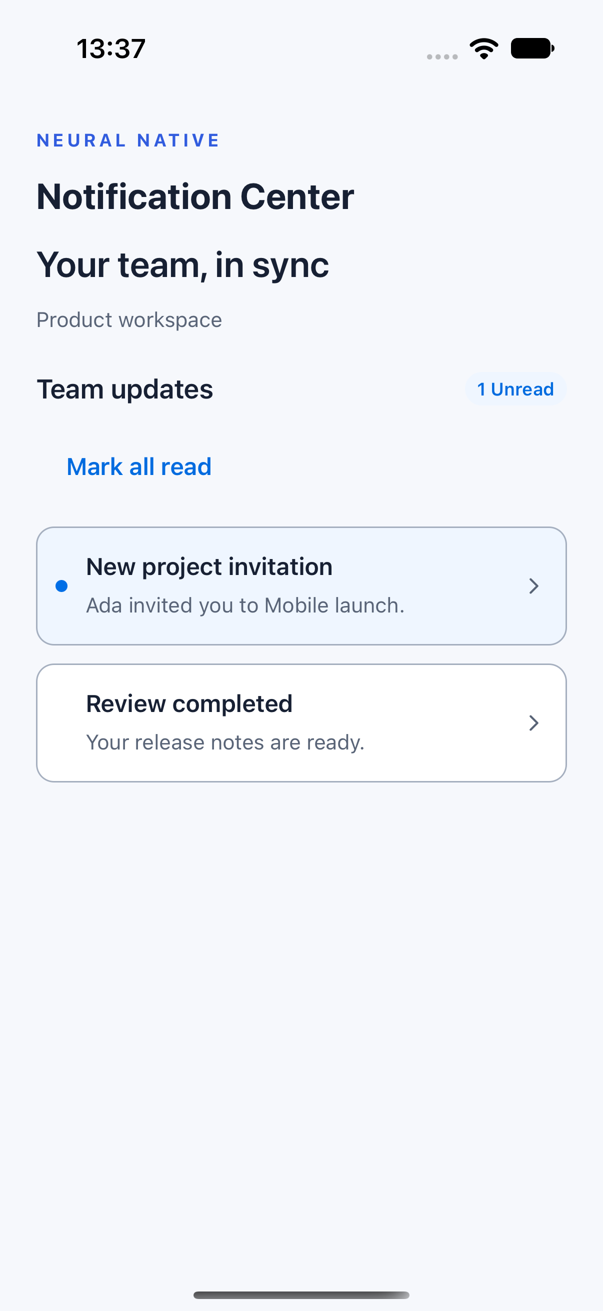 Notification Center · ios · native capture