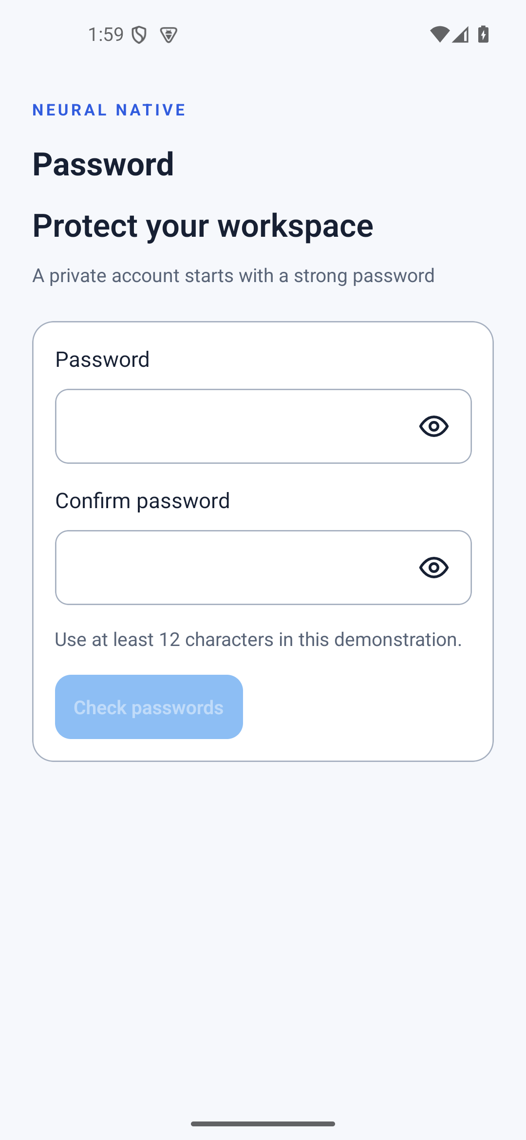 Password · android · native capture