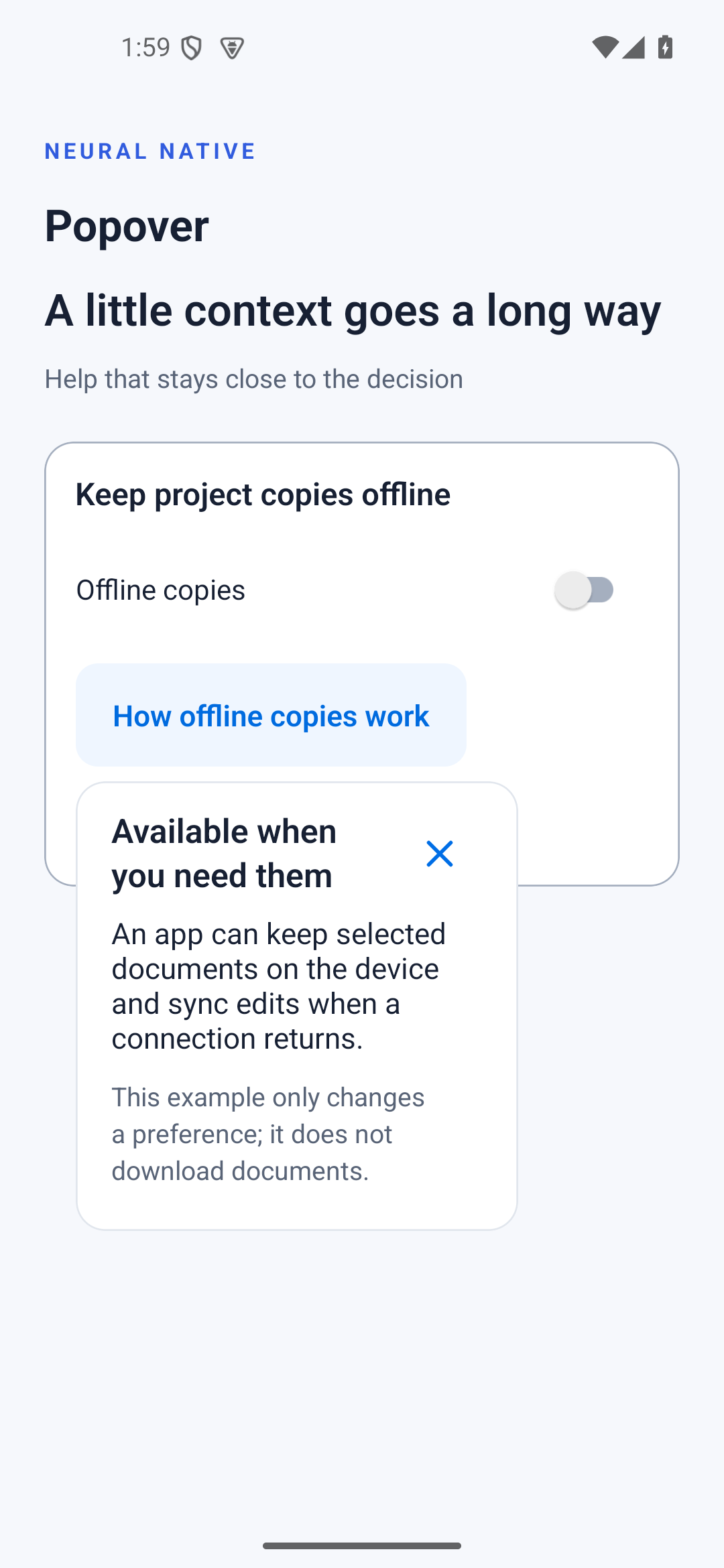 Popover · android · native capture