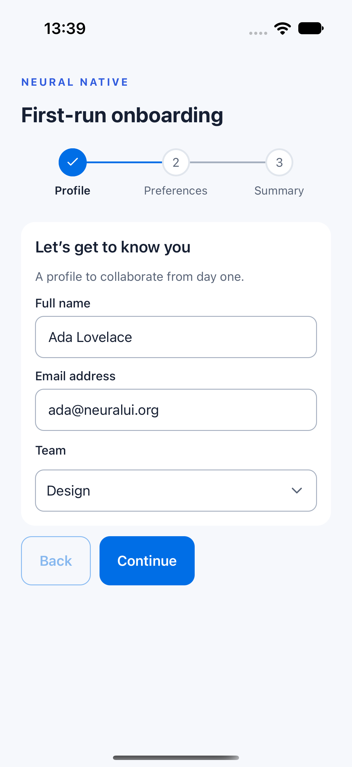 First-run onboarding · ios · native capture
