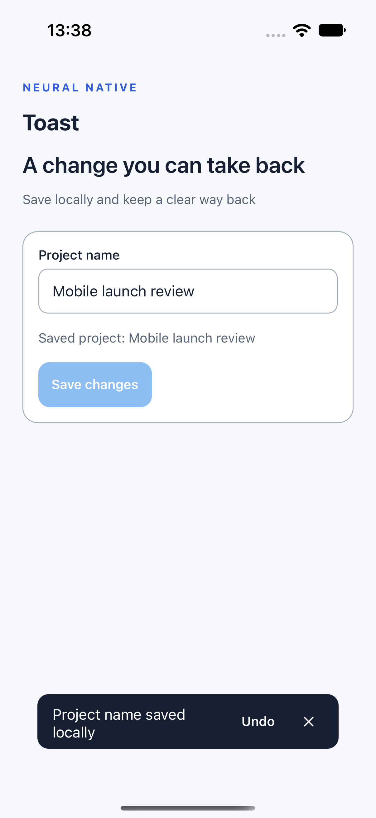 Toast · ios · native capture