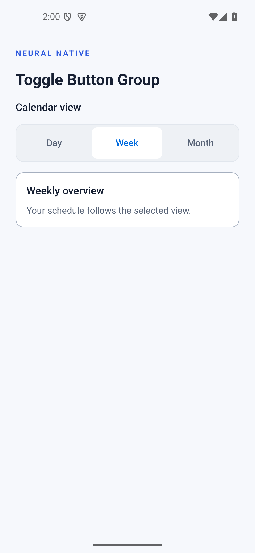 Toggle Button Group · android · native capture