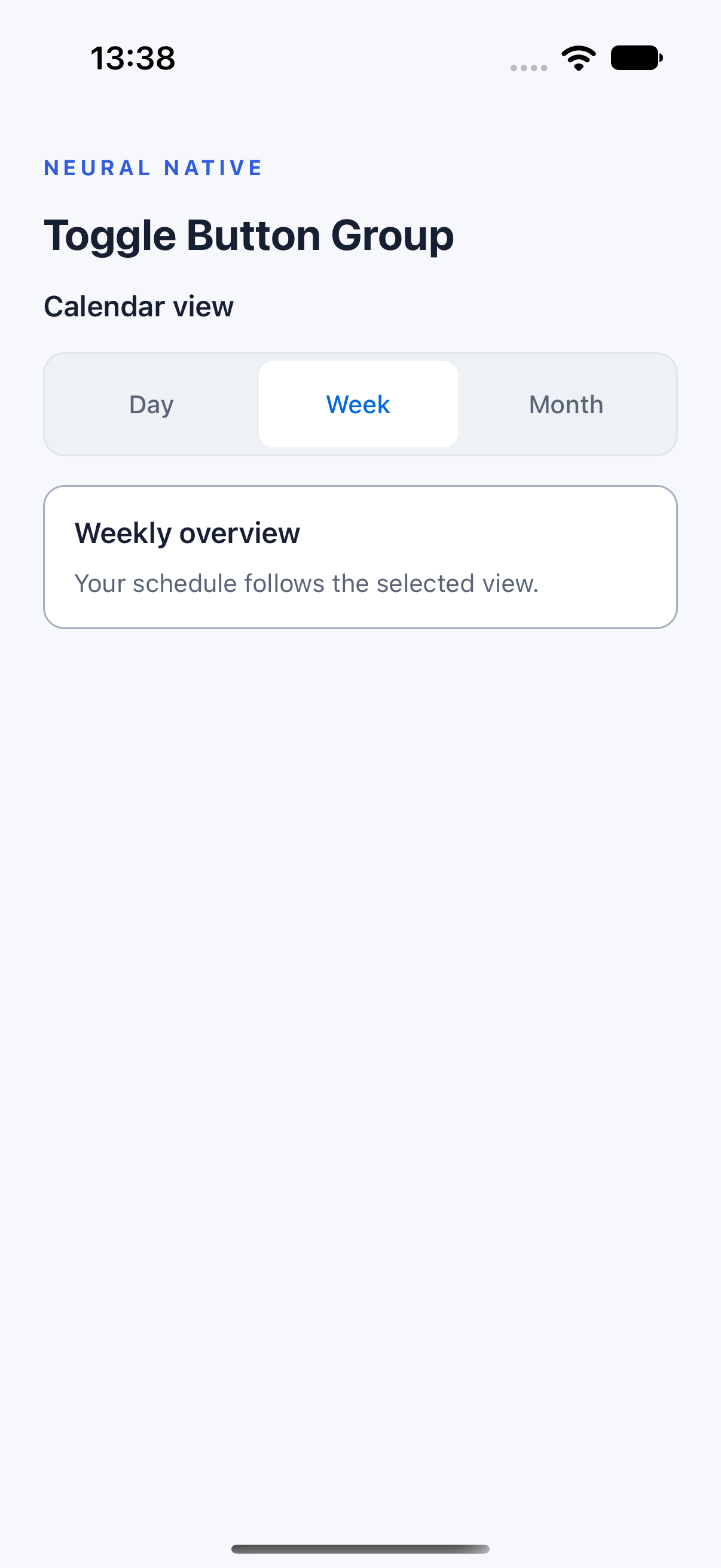 Toggle Button Group · ios · native capture